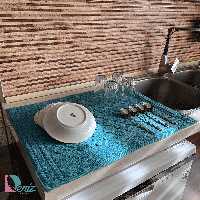 نمگیر ظروف آشپزخانه طرح خشتی رنگ کله غازی