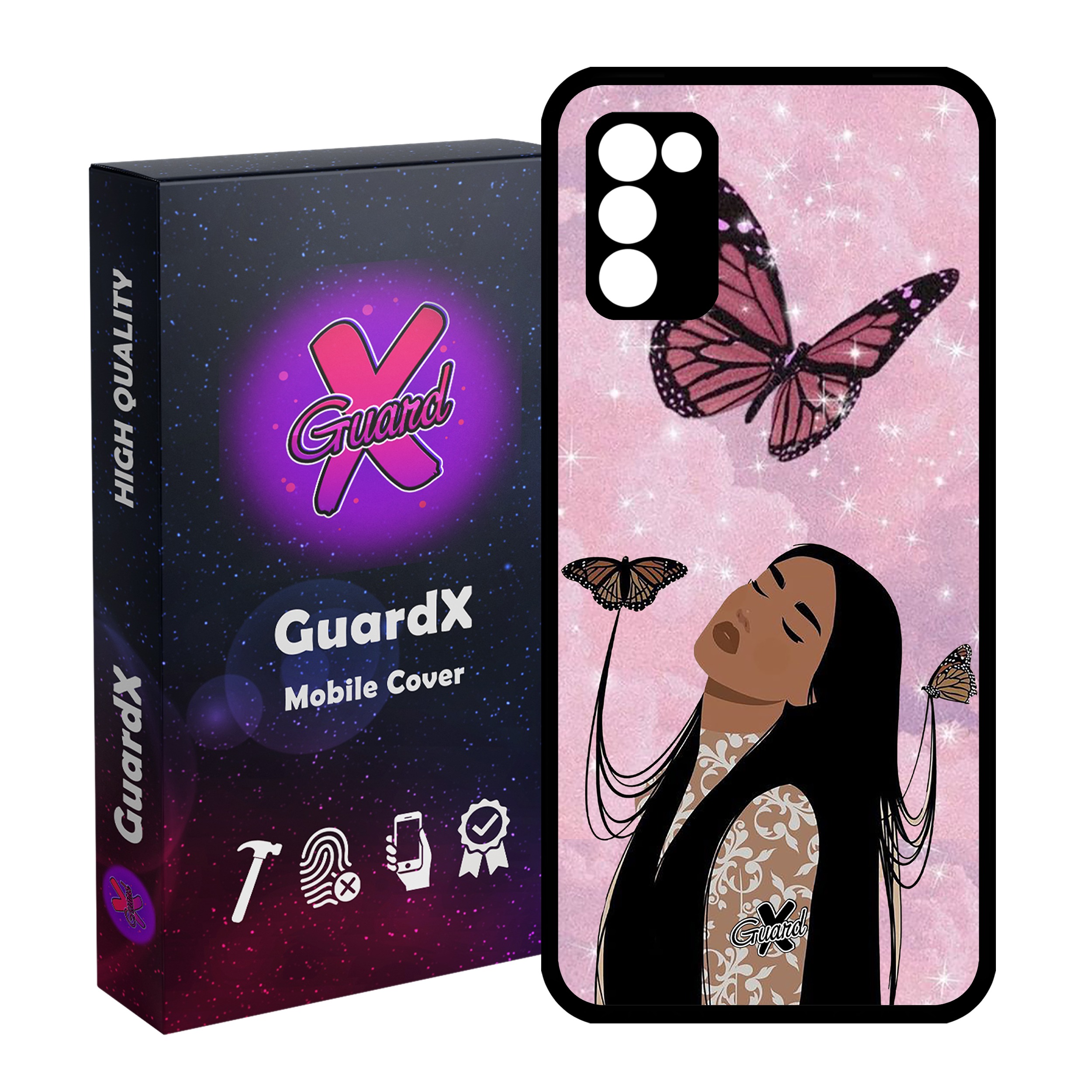 کاور گارد ایکس طرح Girl مدل Glass10297 مناسب برای گوشی موبایل سامسونگ Galaxy A03s