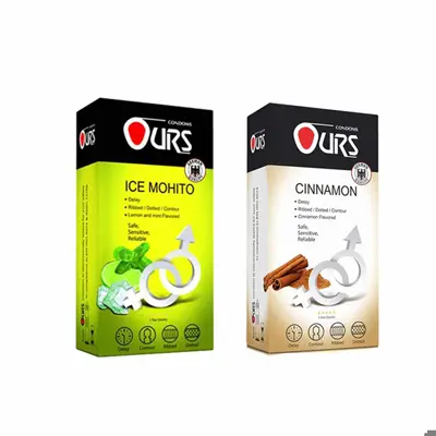 کاندوم اورز مدل MOHITO بسته 12 عددی به همراه کاندوم اورز مدل  CINNAMON بسته 12 عددی