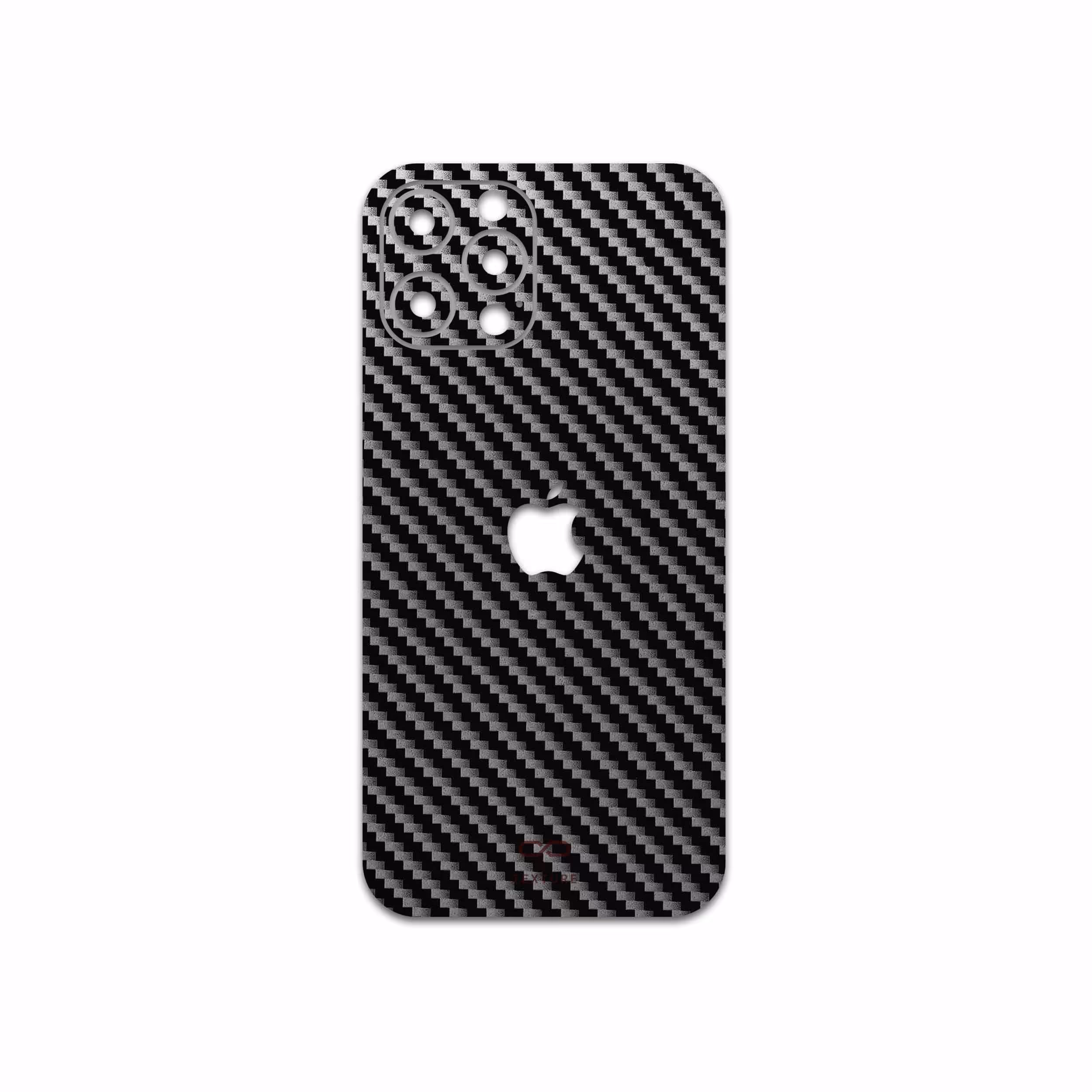 برچسب پوششی ماهوت مدل Glossy-Silver-Fiber مناسب برای گوشی موبایل اپل iPhone 12 Pro Max