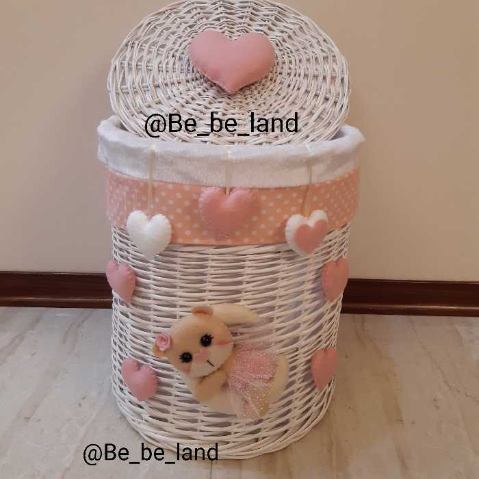 سبد حصیری اسباب بازی یا سبد لباس مناسب اتاق کودک ، نظم دهنده 