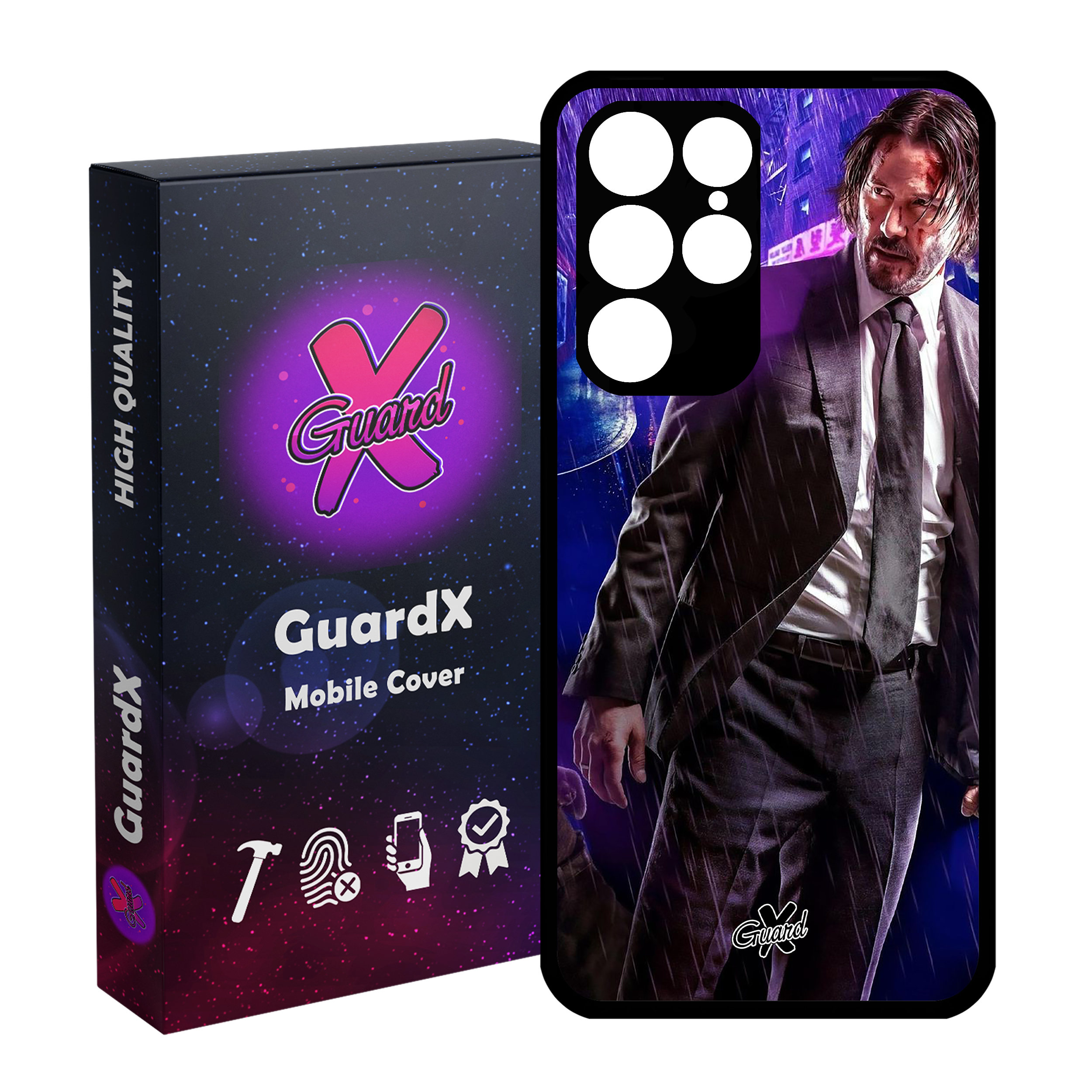 کاور گارد ایکس طرح John Wick مدل Glass10124 مناسب برای گوشی موبایل سامسونگ Galaxy S22 Ultra