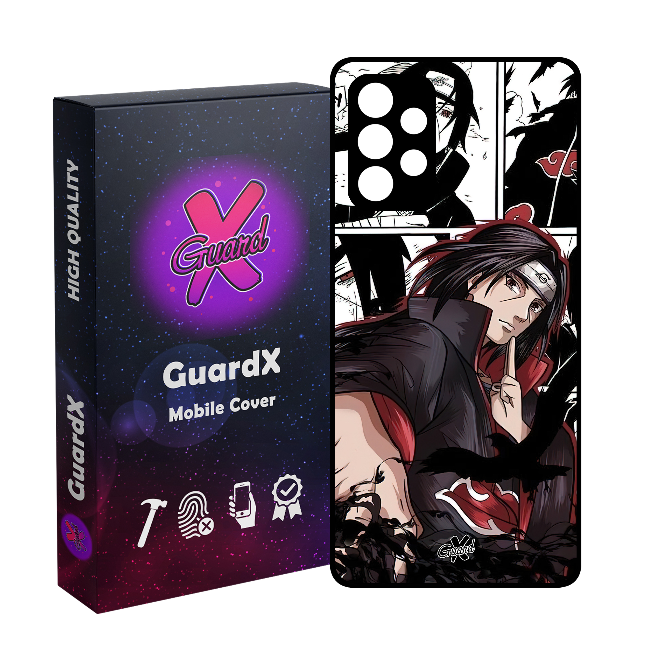 کاور گارد ایکس طرح Itachi Anime مدل Glass10550 مناسب برای گوشی موبایل سامسونگ Galaxy A72