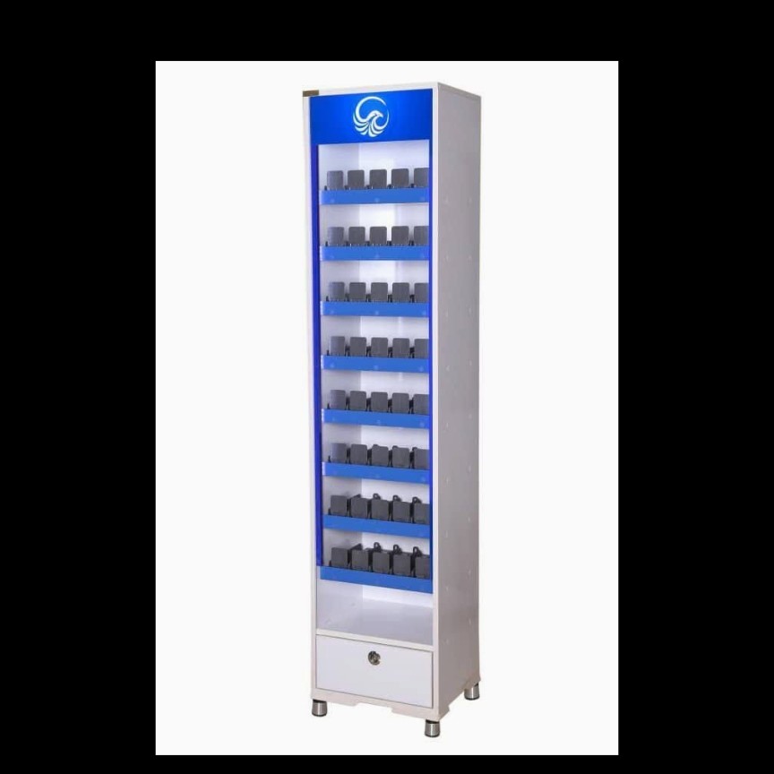 استند سیگار ایستاده ظرفیت 40 باکس سیگار  .کرایه وانت شهری به عهده مشتری( ارسال با  باربری بین شهری و پس کرایه ) می باشد