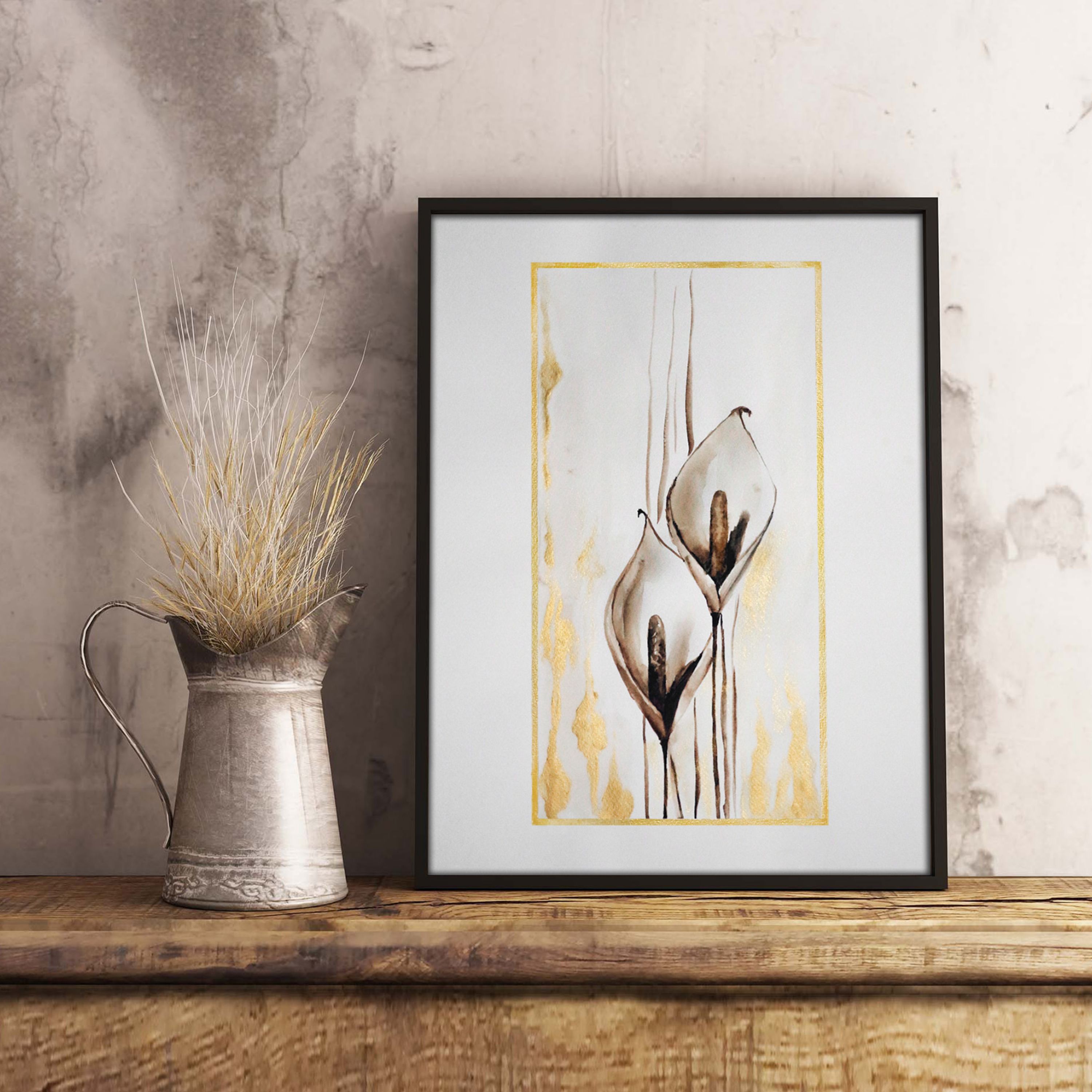 تابلو آبرنگ گل شیپوری