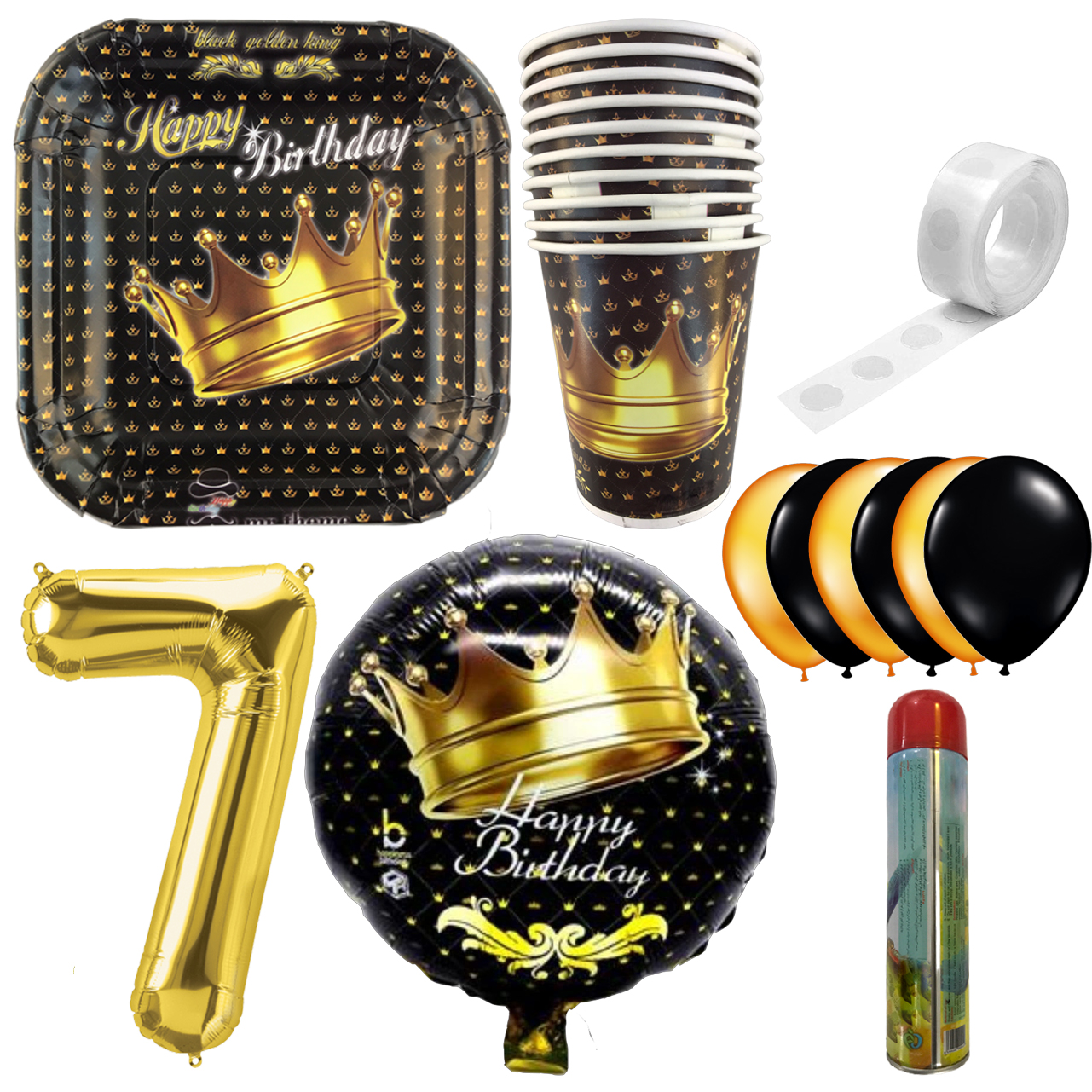 مجموعه 30 عددی تم تولد مستر تم طرح تاج کینگ کد 7