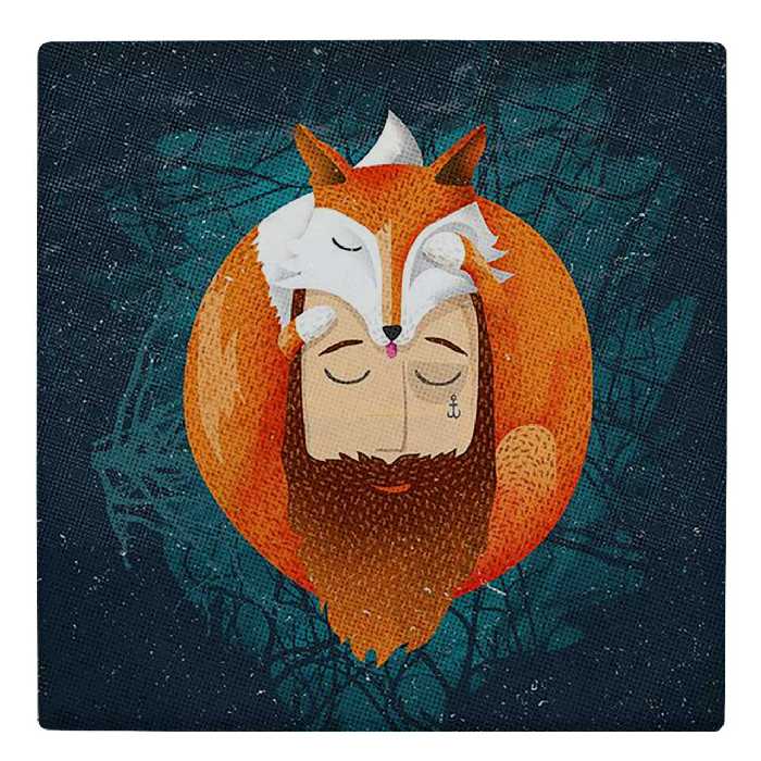  کاشی کارنیلا طرح نقاشی مرد و روباه کد wk219