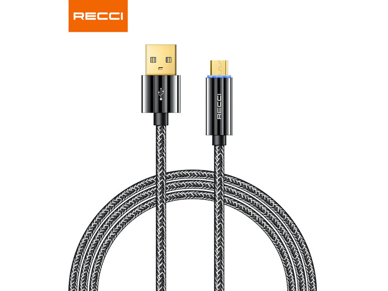 کابل شارژ میکرو یو اس بی قطع کن دار یک متری رسی Recci RS03M micro USB switch charging cable