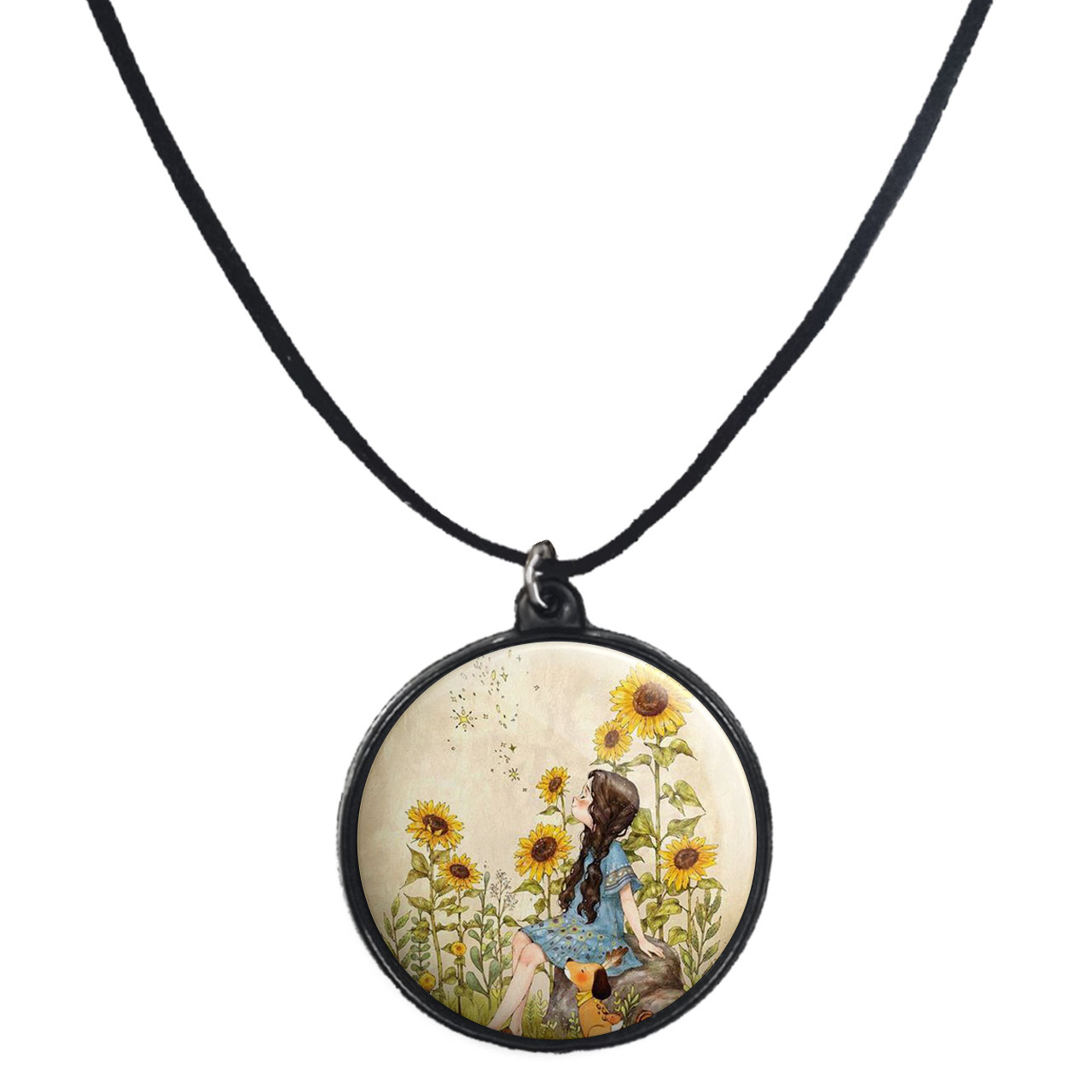 گردنبند پرمانه طرح دخترونه کد pmb.4451 مدل دو طرفه