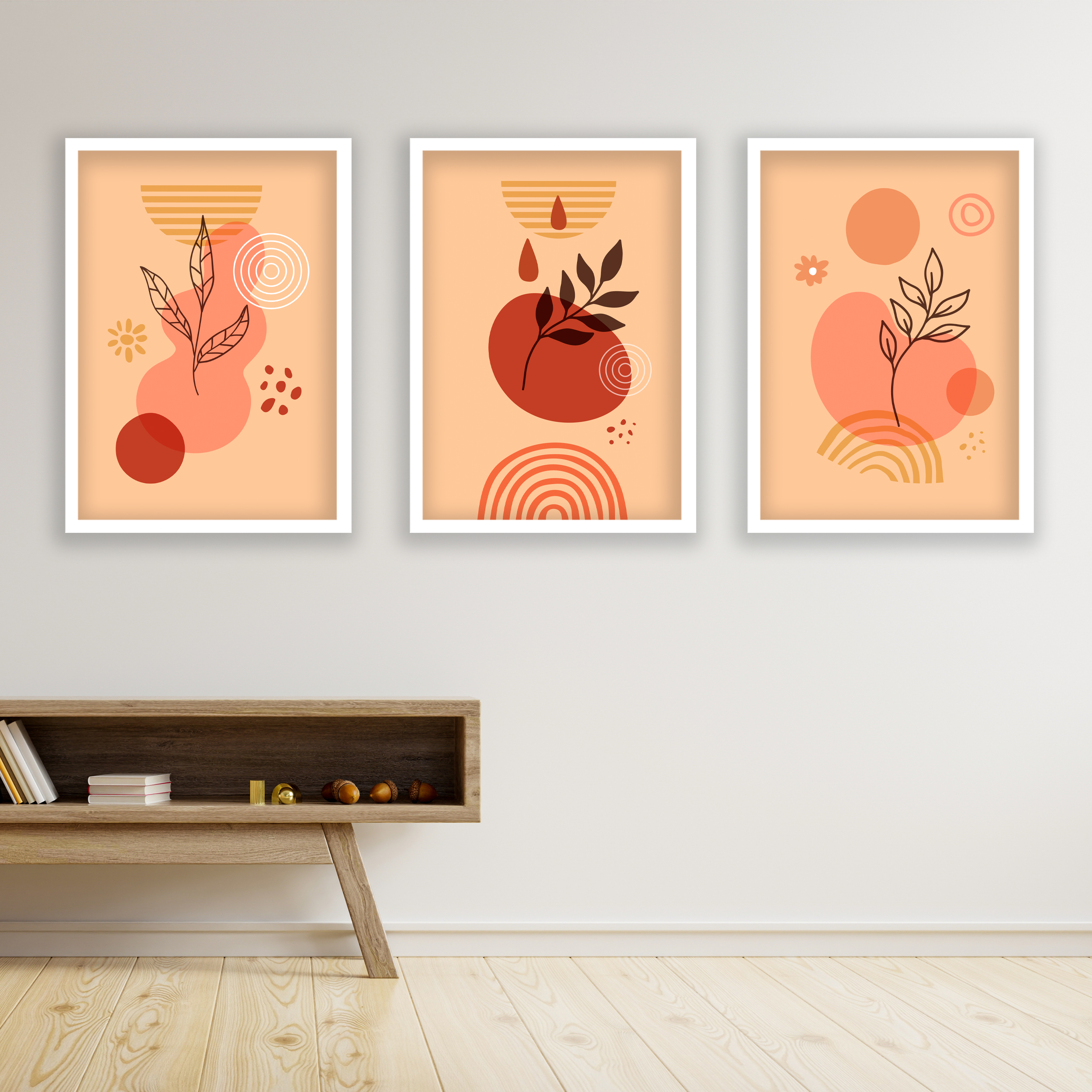 تابلو مدل مینیمال دکوراتیو کد LA-G3050 مجموعه 3 عددی