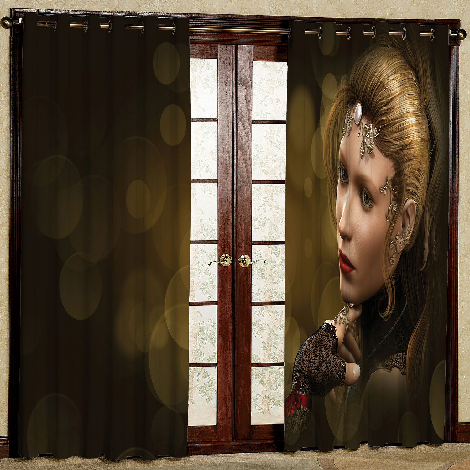 پرده مدل چهره مخمل پانچی کد 2522 سایز 200x140 سانتی متر