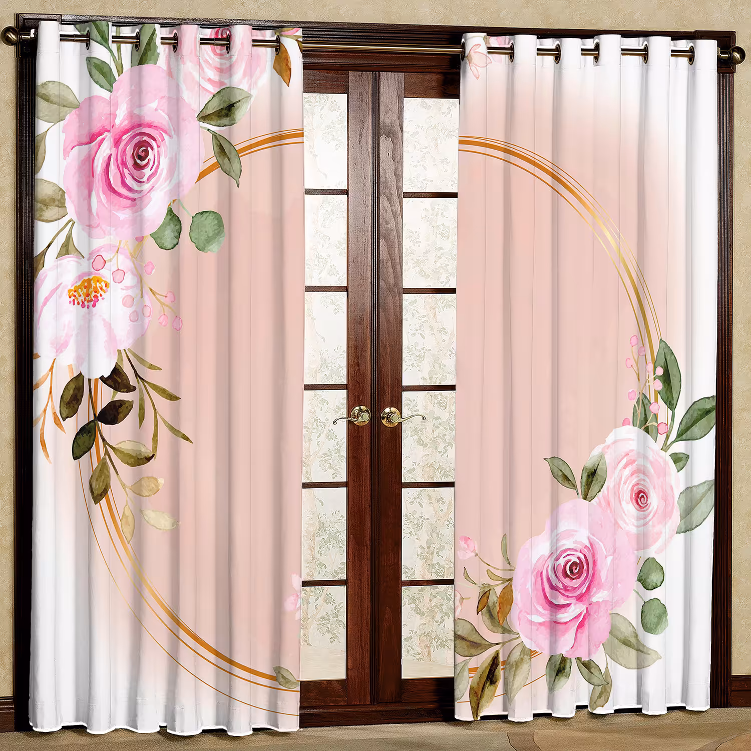 پرده مدل حلقه گل مخمل پانچی کد 1306 سایز 200x140 سانتی متر