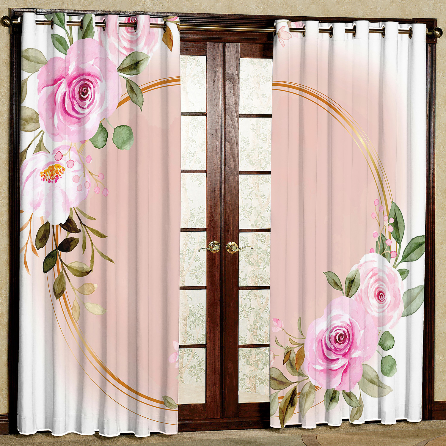 پرده مدل حلقه گل مخمل پانچی کد 1306 سایز 200x140 سانتی متر