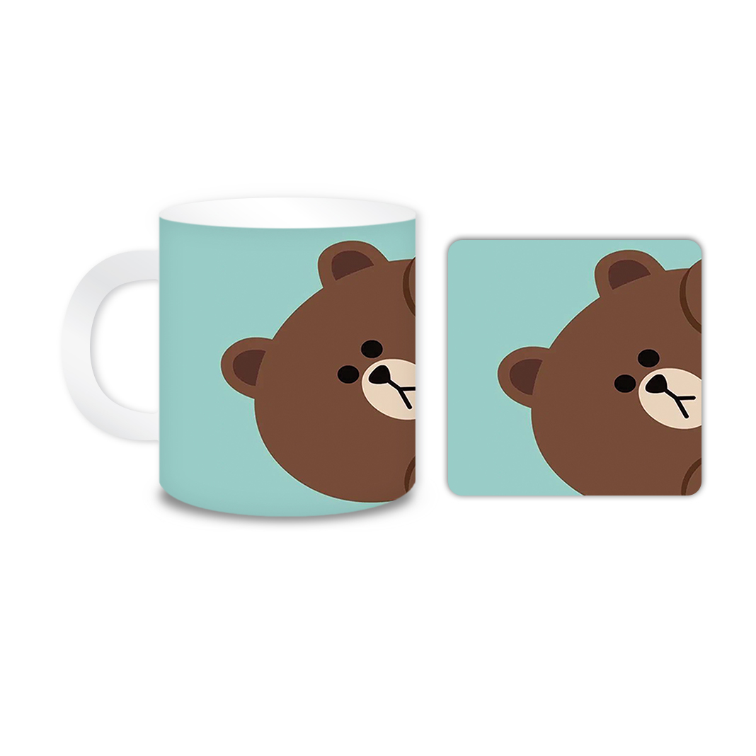 ماگ مدل خرس کد 1602 به همراه زیر لیوانی