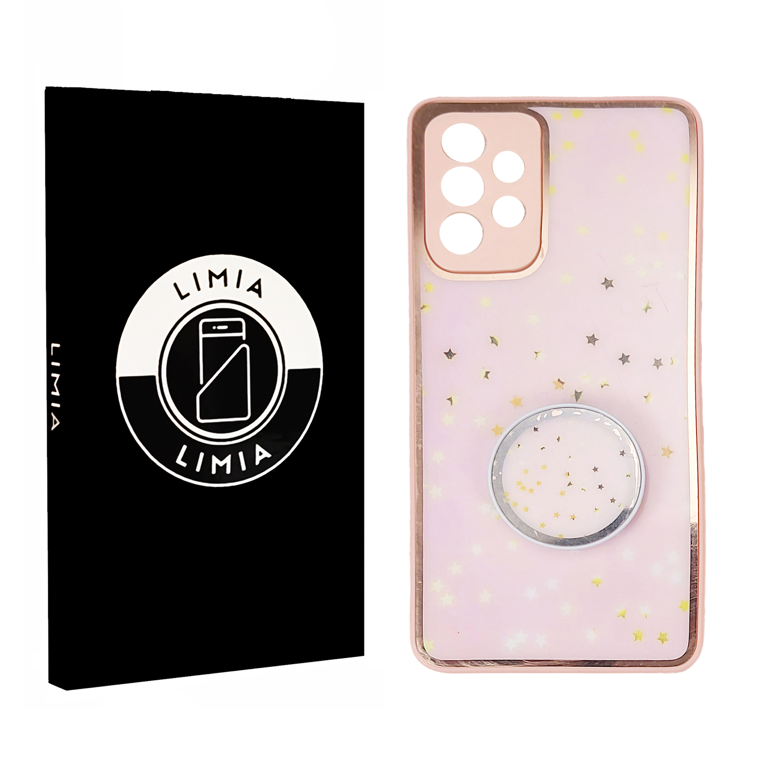 کاور لیمیا مدل فانتزی لنزدار پشت شیشه ای طرح ستاره کد 436 مناسب برای گوشی موبایل سامسونگ Galaxy A52s/A52 به همراه پاپ سوکت