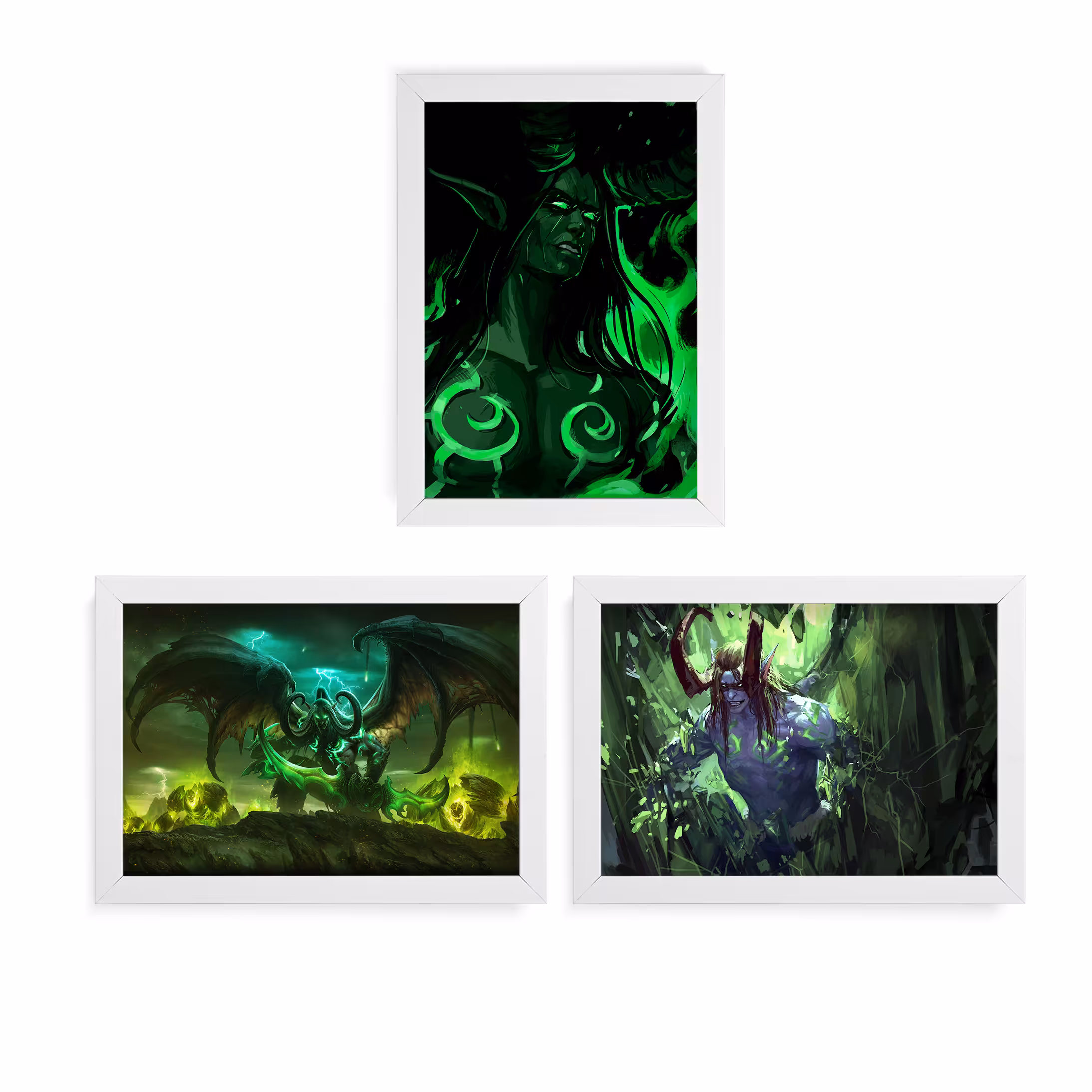 تابلو آرتیفن طرح بازی World Of Warcraft کد 129W مجموعه 3 عددی