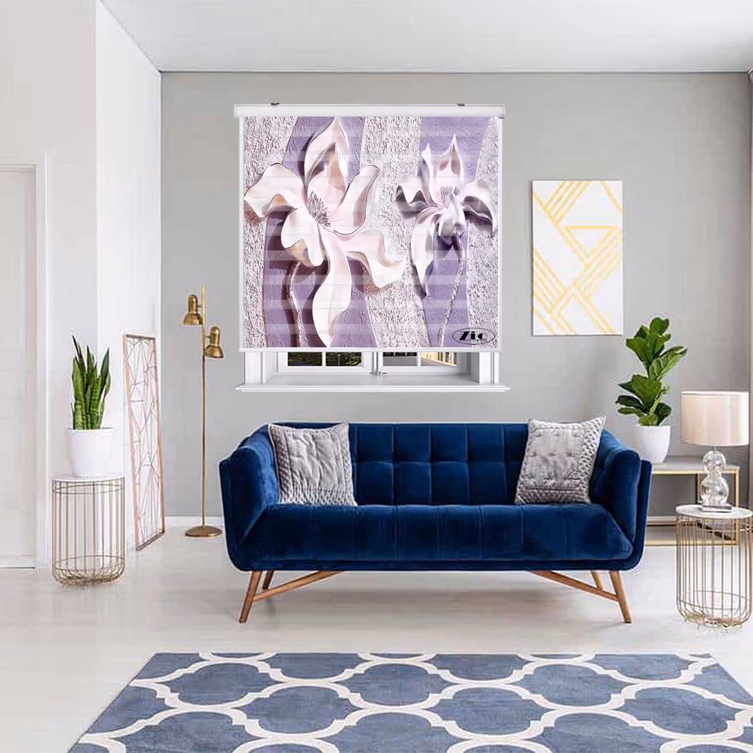 پرده زبرا زیو کد 3D1479 سایز 150x200 سانتی متر