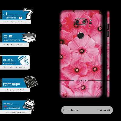 برچسب پوششی ماهوت مدل Pink-Flower-FullSkin مناسب برای گوشی موبایل ال جی V30