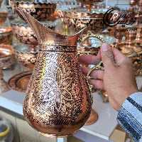 پارچ مسی الماس تراش طرح ترک سایز بزرگ