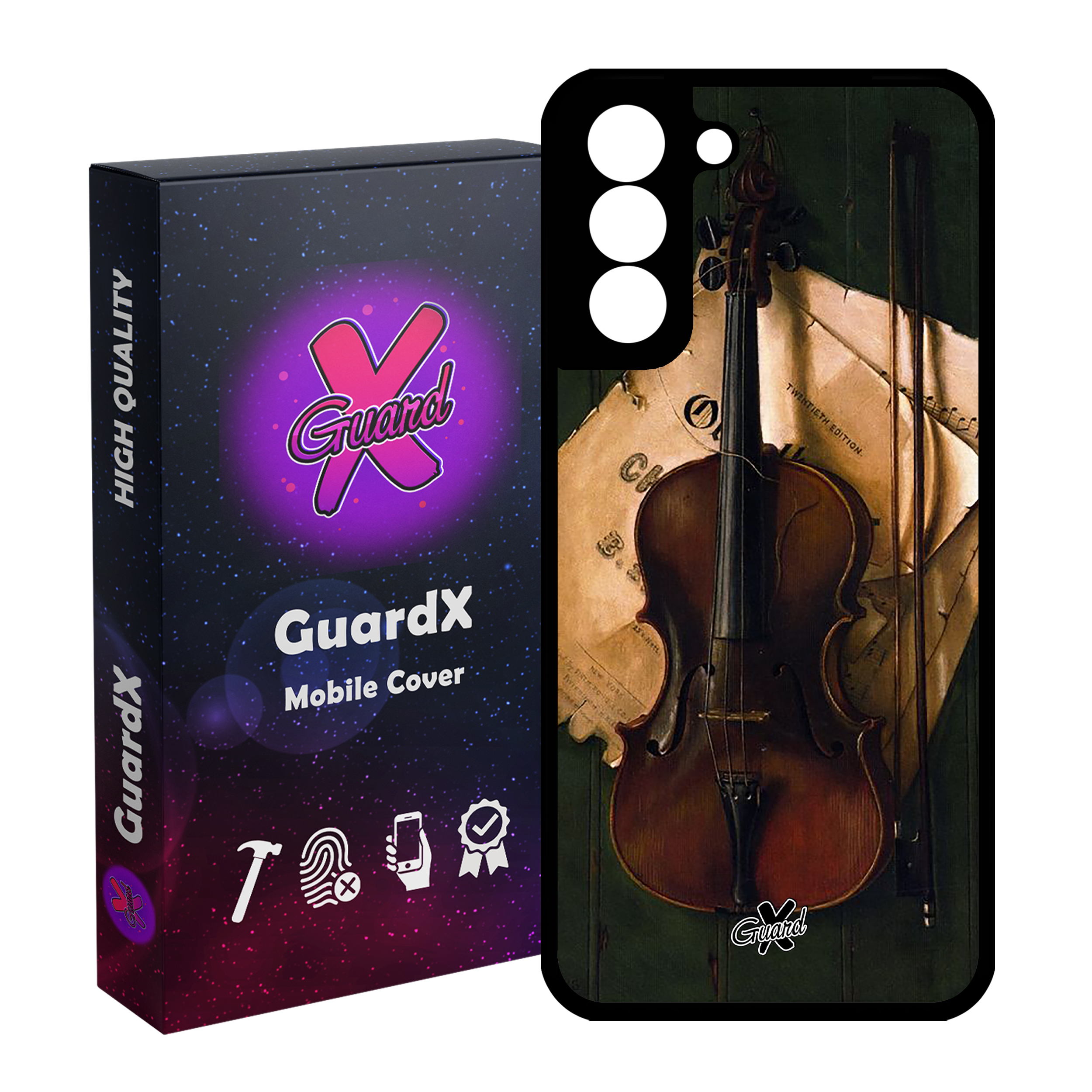 کاور گارد ایکس طرح ویولن مدل Glass10262 مناسب برای گوشی موبایل سامسونگ Galaxy S21 FE