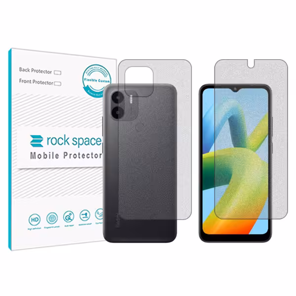 گلس صفحه نمایش و پشت گوشی شیائومی Redmi A2 Plus مدل نانو هیدروژل مات برند راک اسپیس کد 26522ss