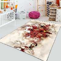 فرشینه چاپی پسرانه رونالدو زمینه کرمی bas-5727