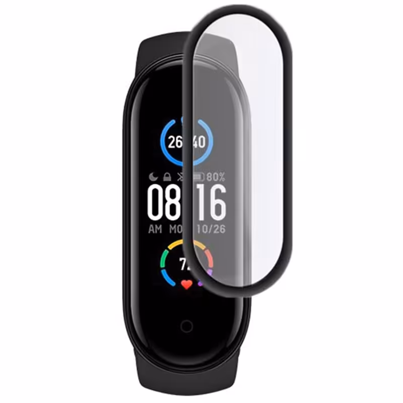 محافظ صفحه نمایش دور مشکی مچ بند هوشمند Xiaomi Mi band6
