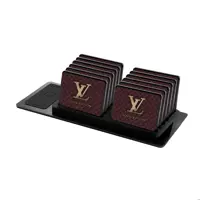 زیر لیوانی ماهوت مدل LOUIS-VUITTON-Logo بسته 12 عددی