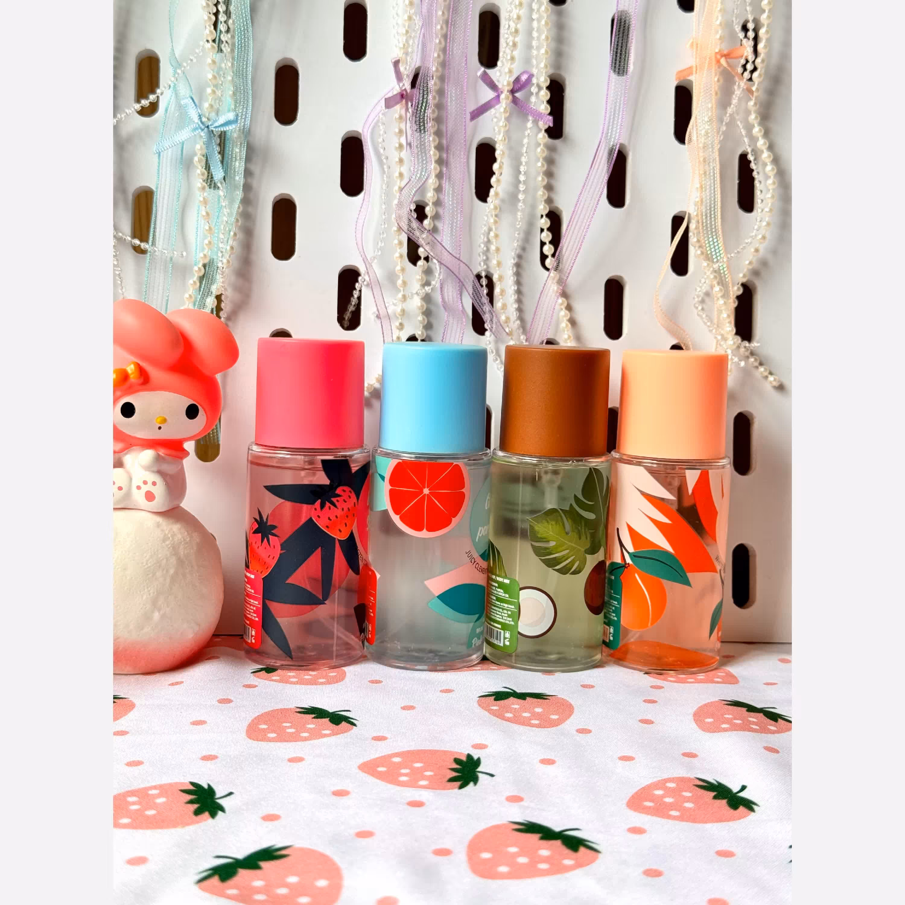 بادی اسپلش  های مینی میوه ای نارگیل هلو توت فرنگی گیریپ فروت رایحه پاستیلی کیوت فانتزی دخترانه تابستانه  80 میل