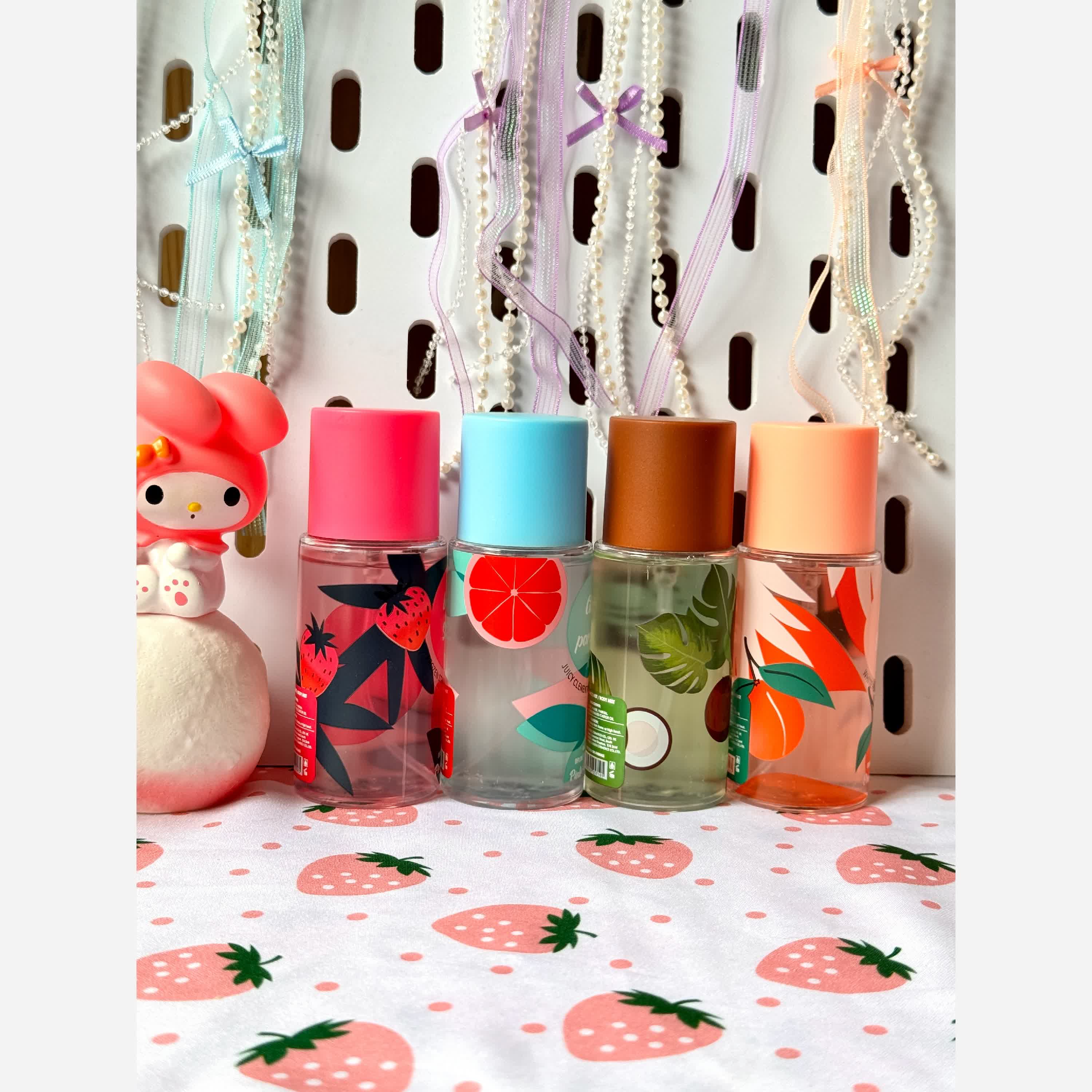 بادی اسپلش  های مینی میوه ای نارگیل هلو توت فرنگی گیریپ فروت رایحه پاستیلی کیوت فانتزی دخترانه تابستانه  80 میل