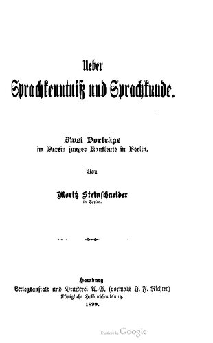 خرید و دانلود نسخه کامل کتاب Ueber Sprachkenntniß [Sprachkenntnis] und Sprachkunde