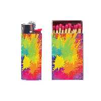 فندک مدل رنگی به همراه کبریت