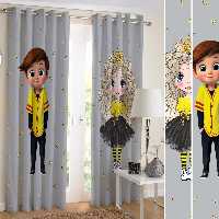 پرده چاپی طرح دختر و پسر