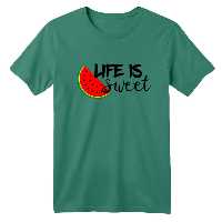 تی شرت آستین کوتاه بچگانه مدل هندوانه یلدایی کد 59 رنگ سبز سدری