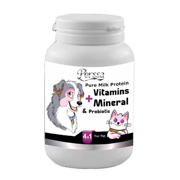 مولتی ویتامین و مینرال سگ و گربه پرسا مدل پودری وزن 200 گرم