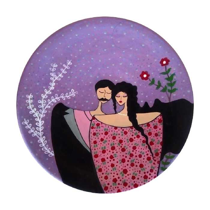  بشقاب دیوارکوب سفالی کد D85-A مجموعه 2 عددی