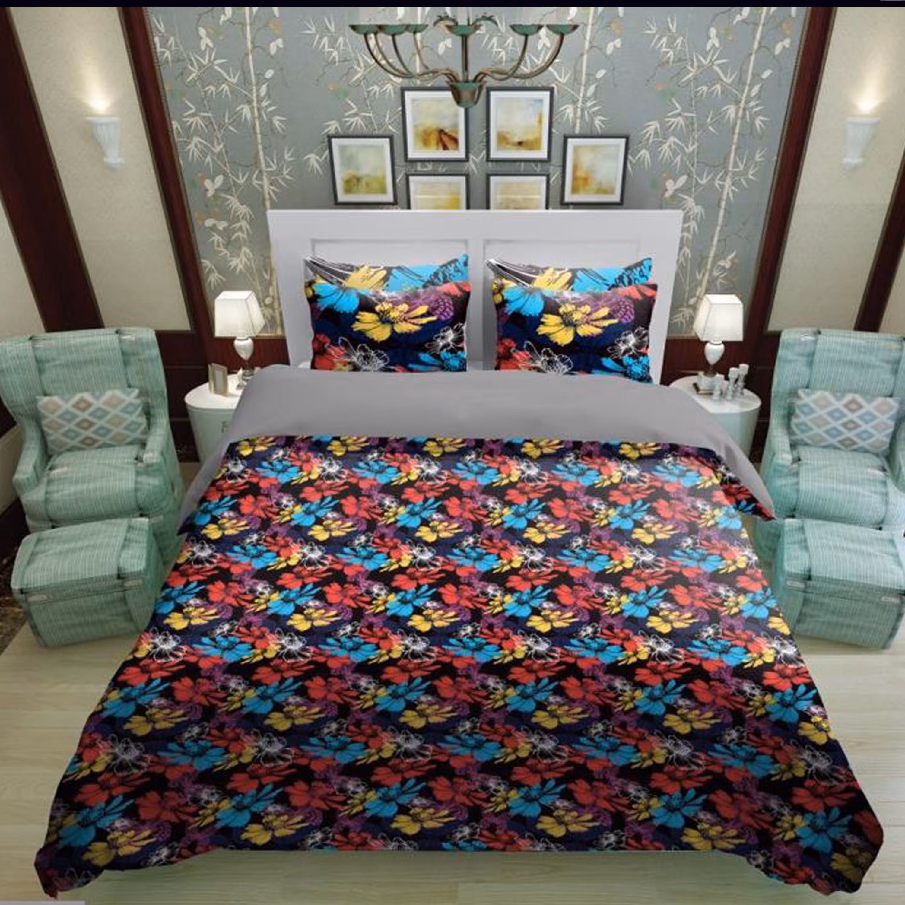 سرویس روتختی 1 نفره تنسل چاپی برندترک لند (Turk Land)  کد rs 529