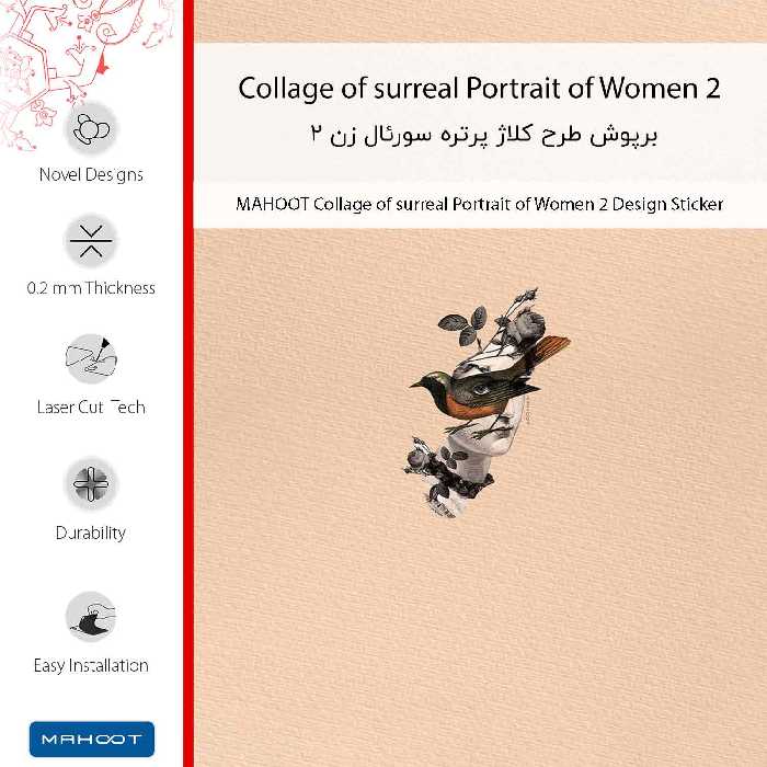 برچسب پوششی ماهوت مدل Collage of surreal Portrait of Women 2 مناسب برای گوشی موبایل آنر 3X G750