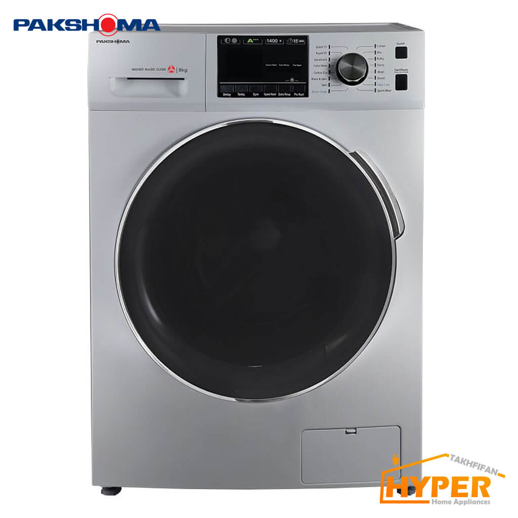 ماشین لباسشویی پاکشوما TFB-86404 ST نقره ای 8 کیلویی