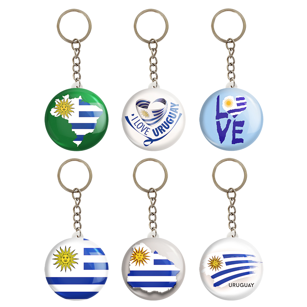 جاکلیدی خندالو مدل پرچم اروگوئه کد 1215A مجموعه 6 عددی