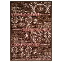 فرش ماشینی زمرد مشهد کد KR30 زمینه قهوه ای