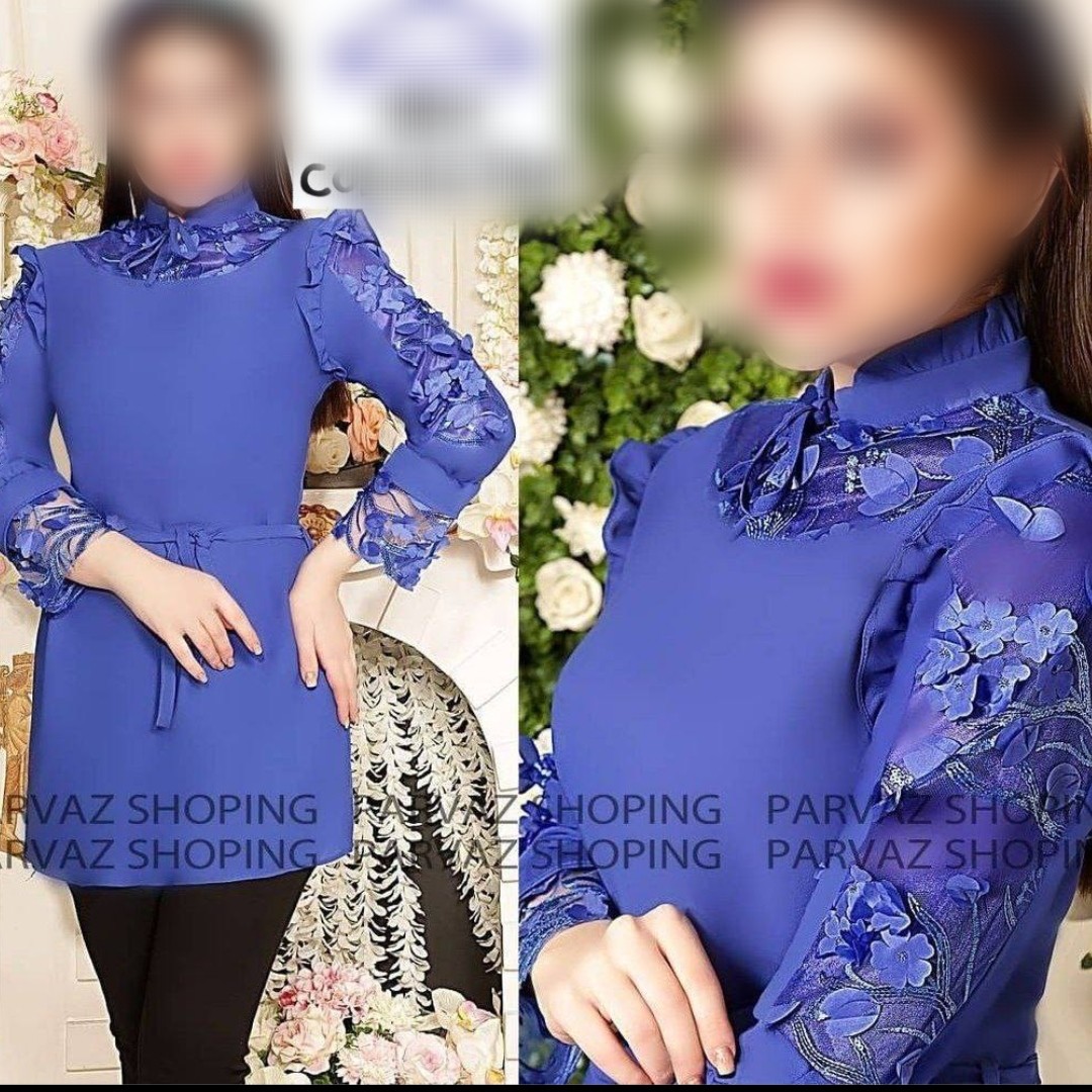 شومیز زنانه مجلسی کرپ حریر قواره دار شیک سایز 42تا54 بدون کمربند