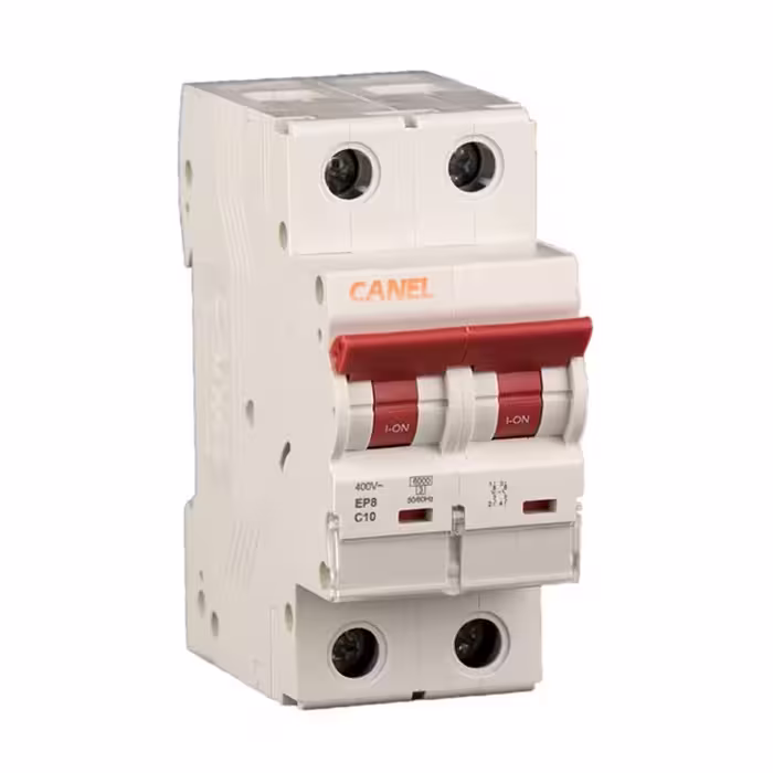 کلید مینیاتوری 6 آمپر دو پل AC کانل کد C6-6KA-2P