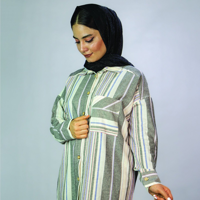 مانتو شومیزی راه راه