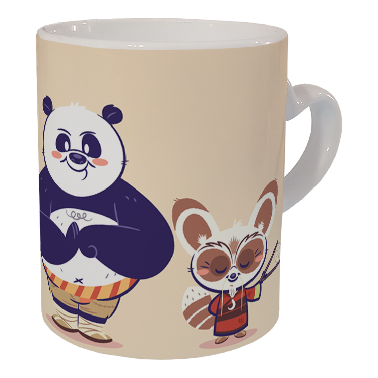 ماگ مدل دسته قلبی طرح پاندا کنگ فو کار کد 99