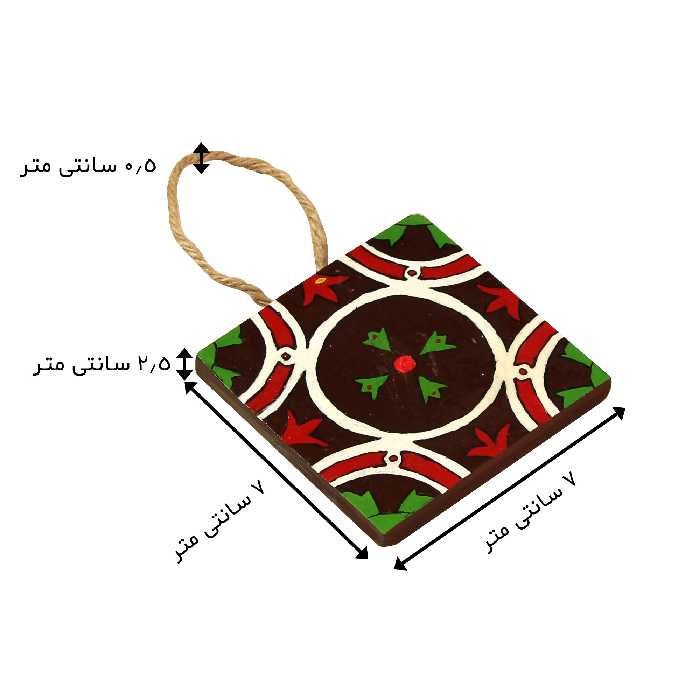 آویز سفالی طرح دایره کد S3003