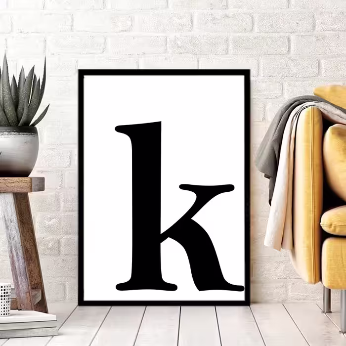 تابلو مدل حروف طرح k