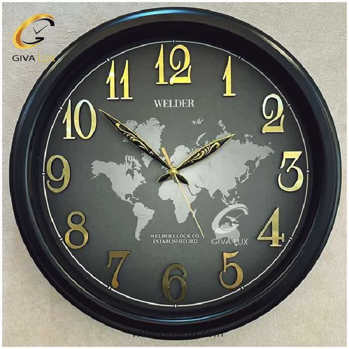 ساعت دیواری اورجینال ولدر PVC طوسی| کد رفرنس 545