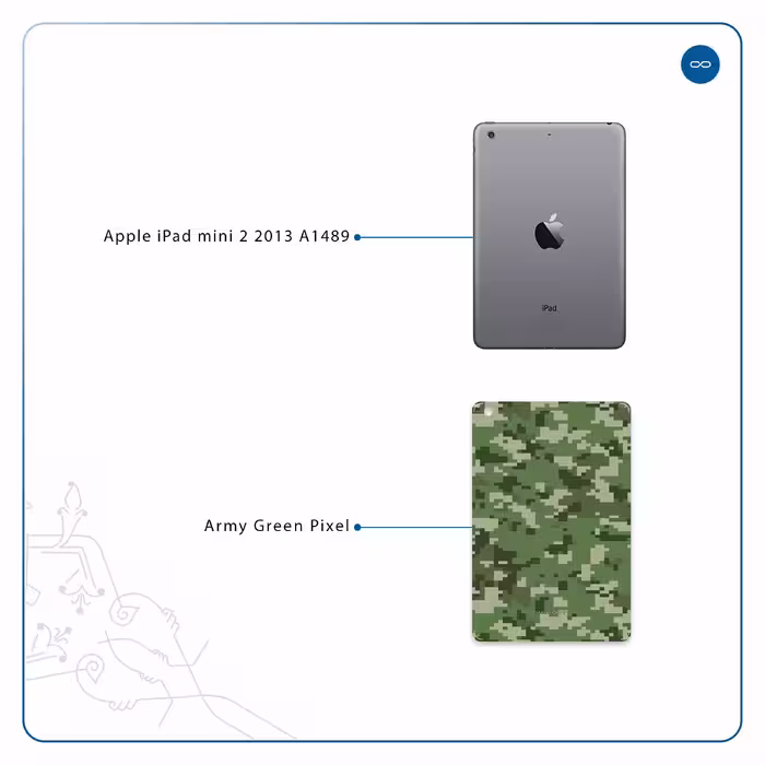 برچسب پوششی ماهوت مدل Army-Green-Pixel مناسب برای تبلت اپل iPad mini 2 2013 A1489