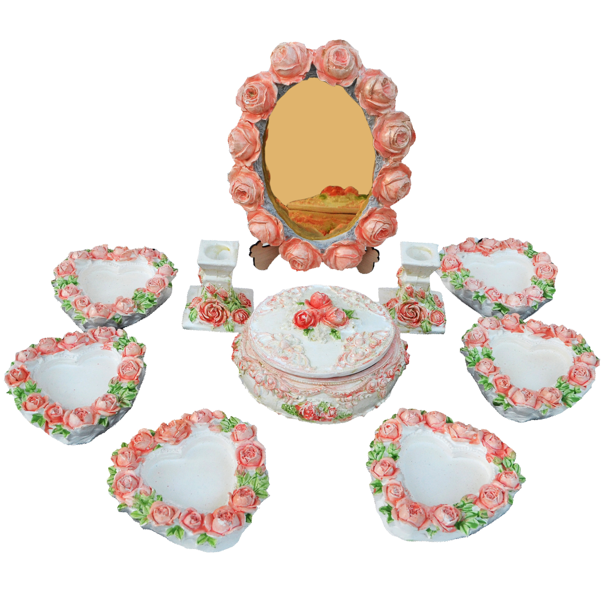 مجموعه ظروف هفت سین 10 پارچه مدل رز لایت